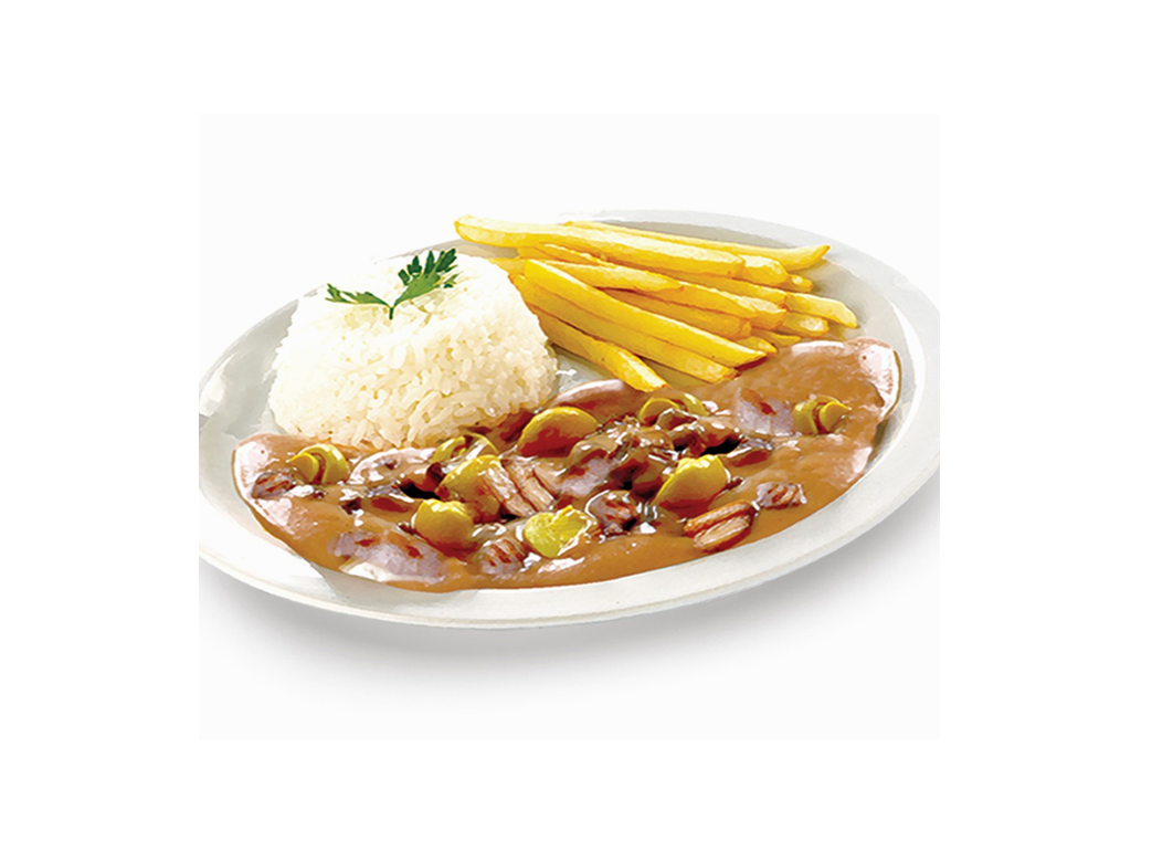 Strogonoff de Frango e Batatas Fritas - Prato 24